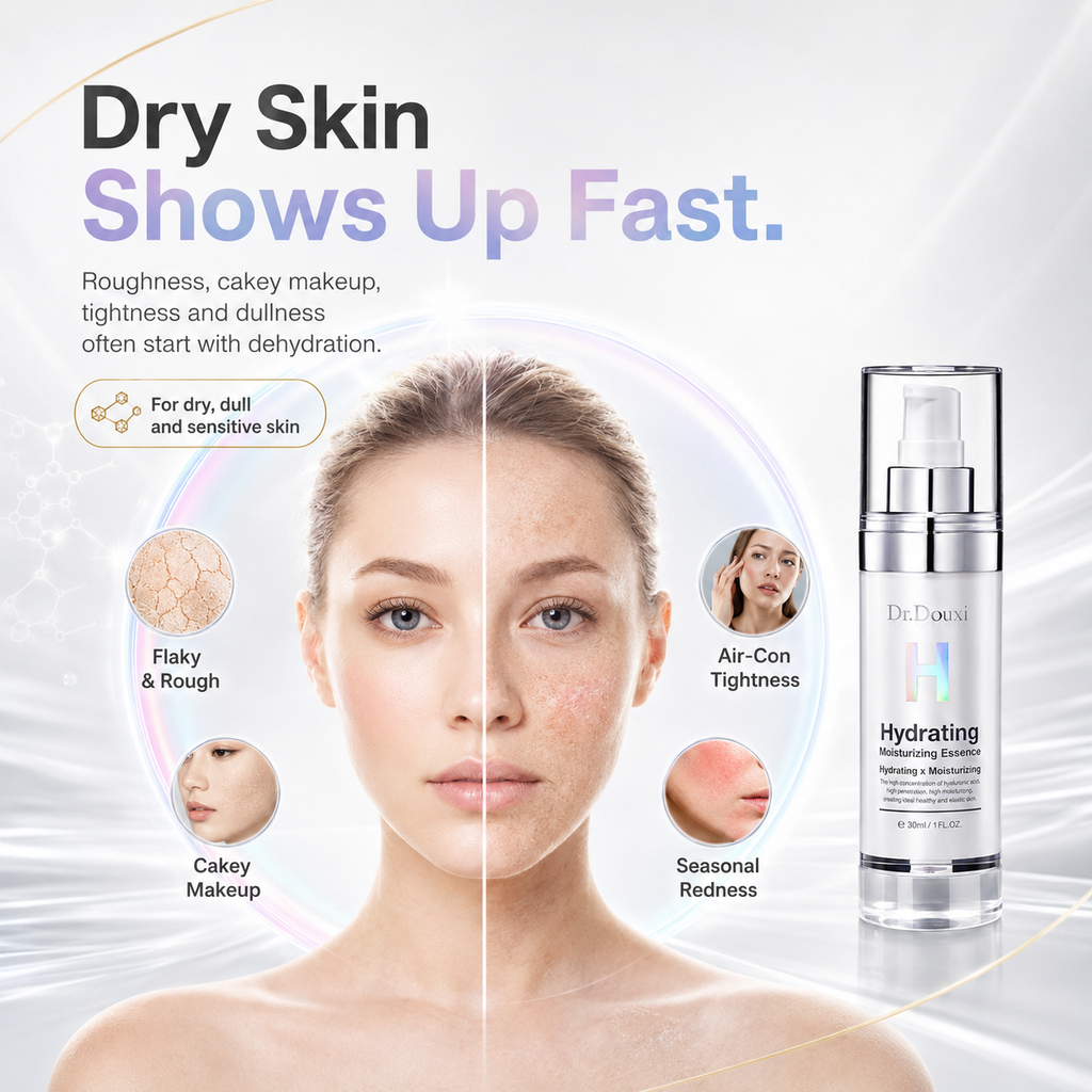 Dr.Douxi hyaluronic essence pain point dry tight dull skin dry underneath oily on top