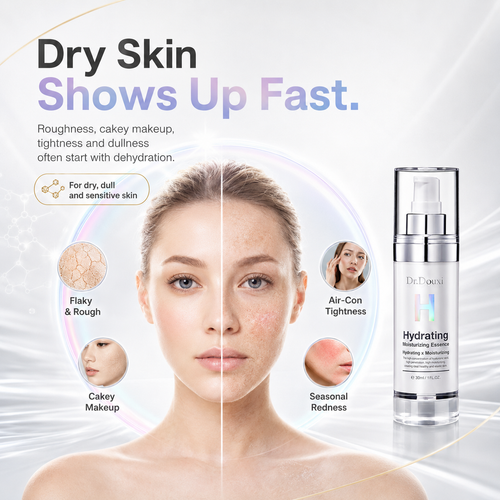 Dr.Douxi hyaluronic essence pain point dry tight dull skin dry underneath oily on top
