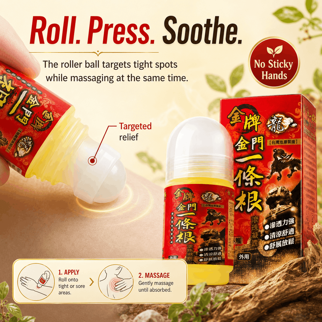 Kinmen roll-on gel roller ball targeted massage no sticky hands