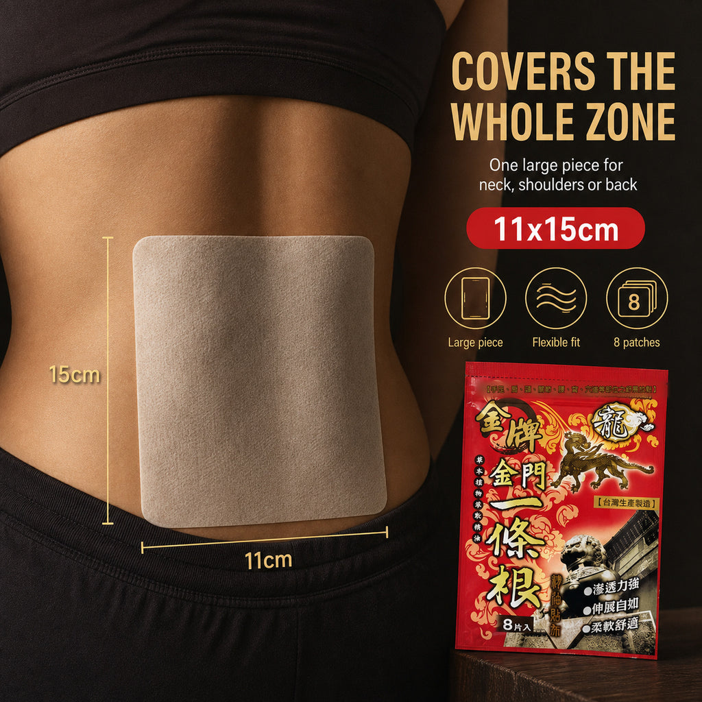 11x15cm large patch size compared against a standard small plaster