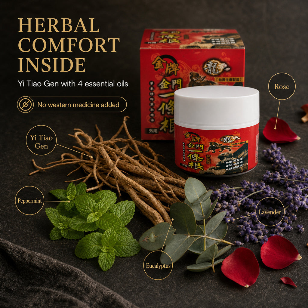 Kinmen Yi Tiao Gen herbal ingredients used in the comfort cream