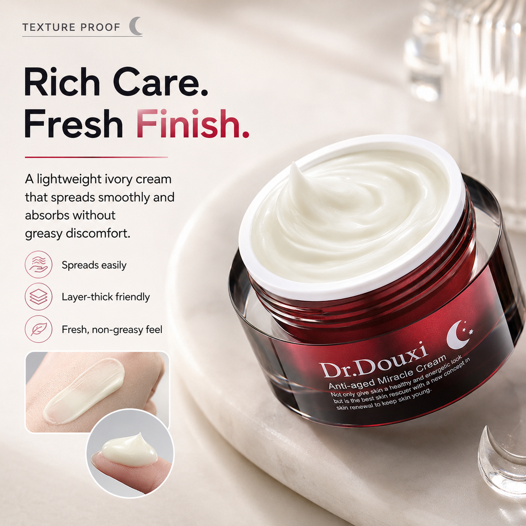 Dr.Douxi night cream ivory cream texture lightweight fast absorbing