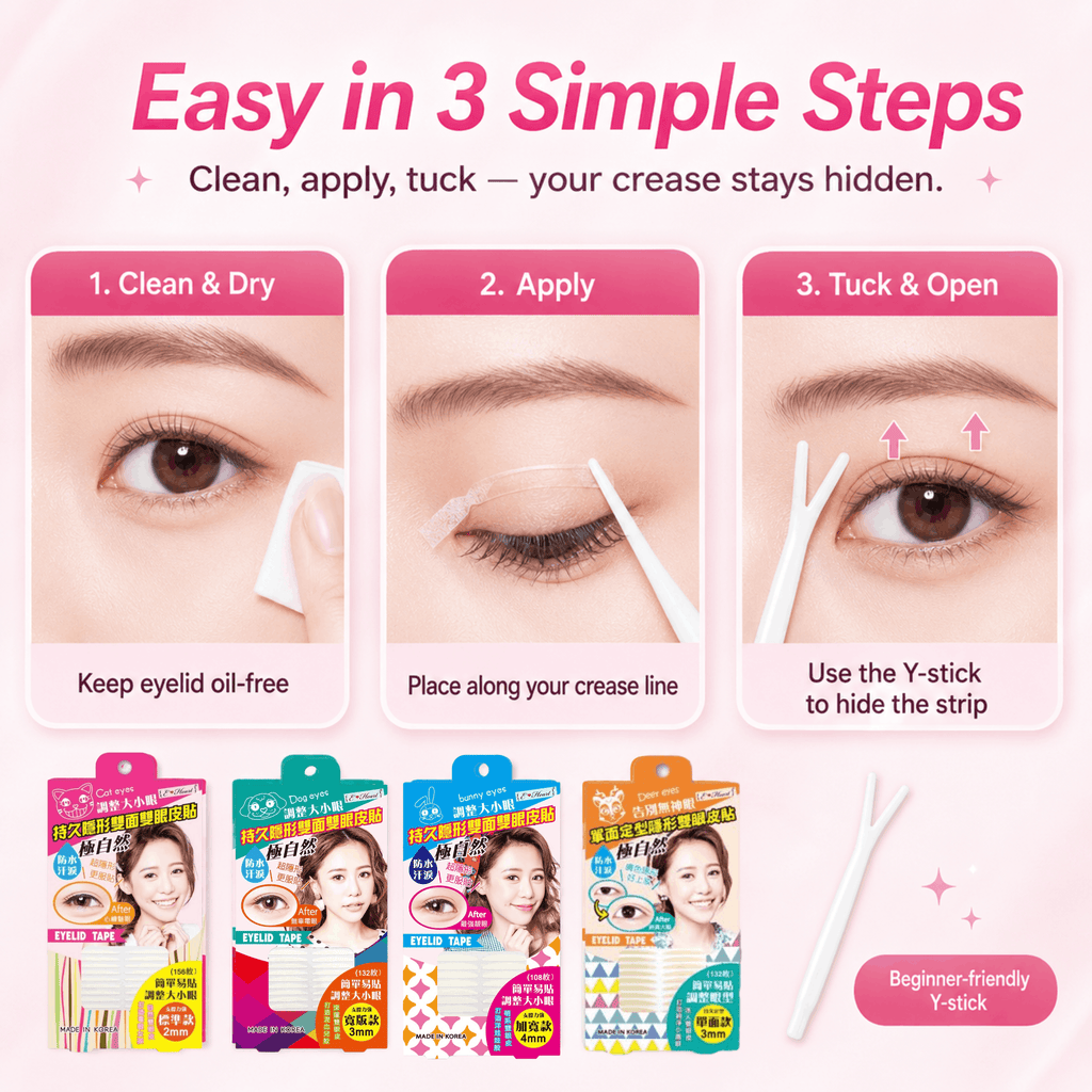 E-Heart Invisible Long-Lasting Double Eyelid Tape (4 Types) - 6