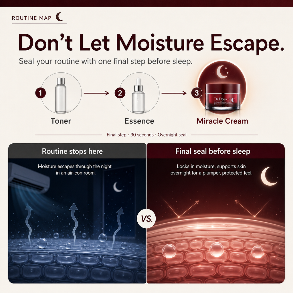 Dr.Douxi night cream the last step seals routine comparison