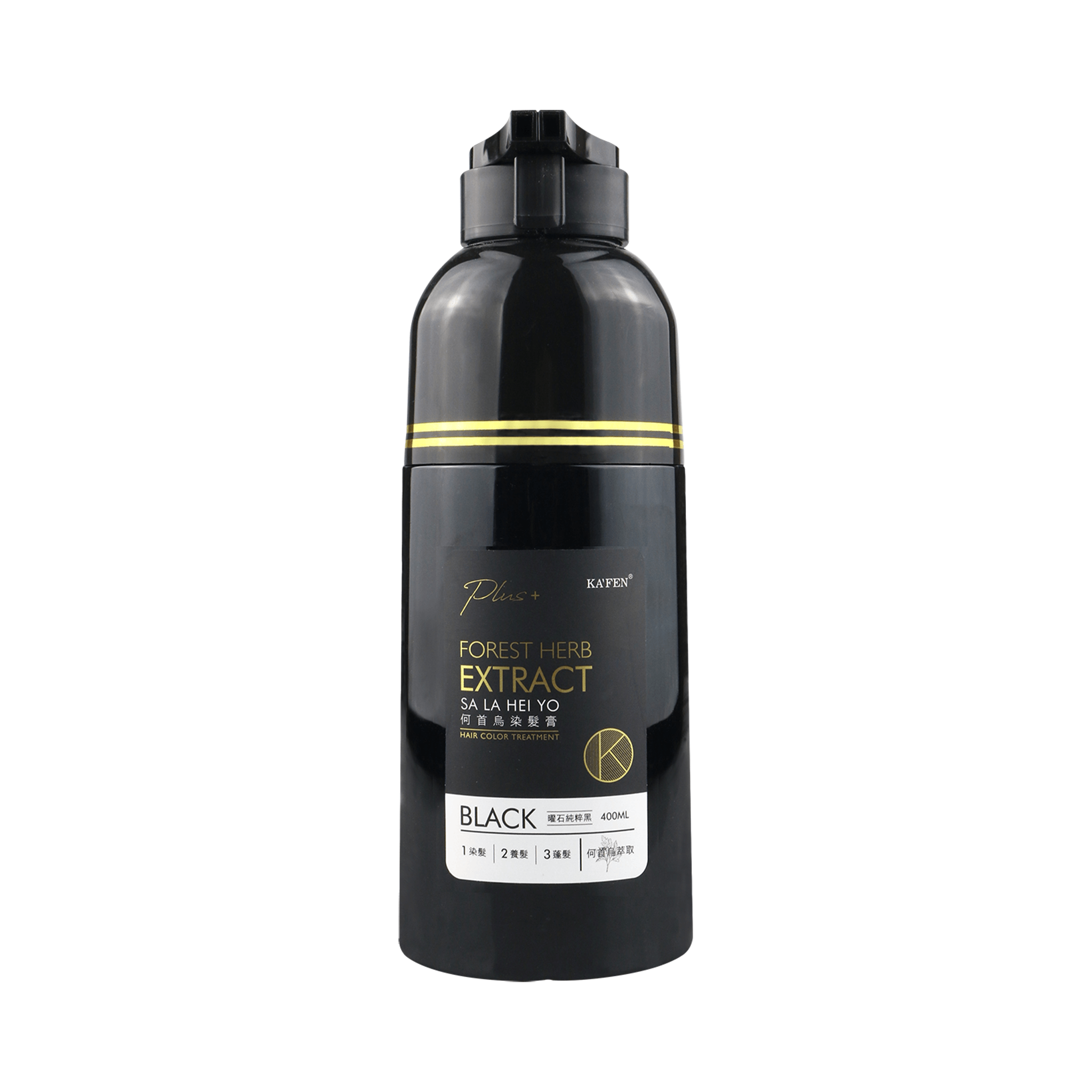 KA'FEN Sa La Hei Yo Forest Herb Extract Hair Color Treatment 400ml - 黑 Black