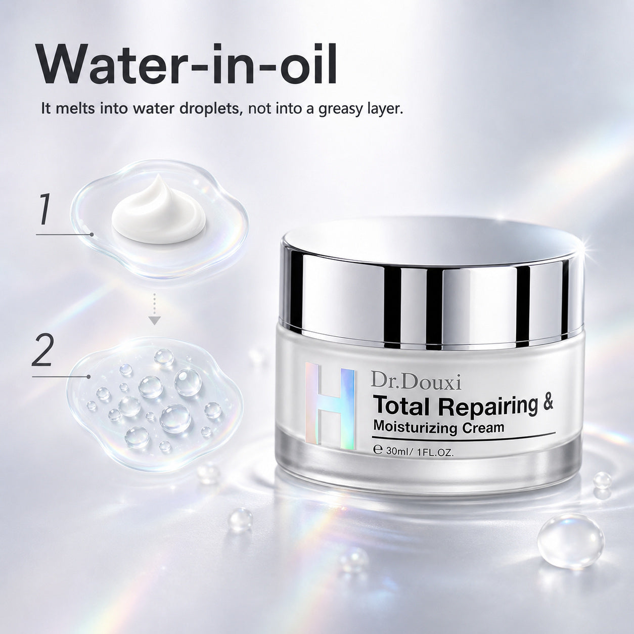 Dr.Douxi moisturizing cream oil and water balance mechanism explained