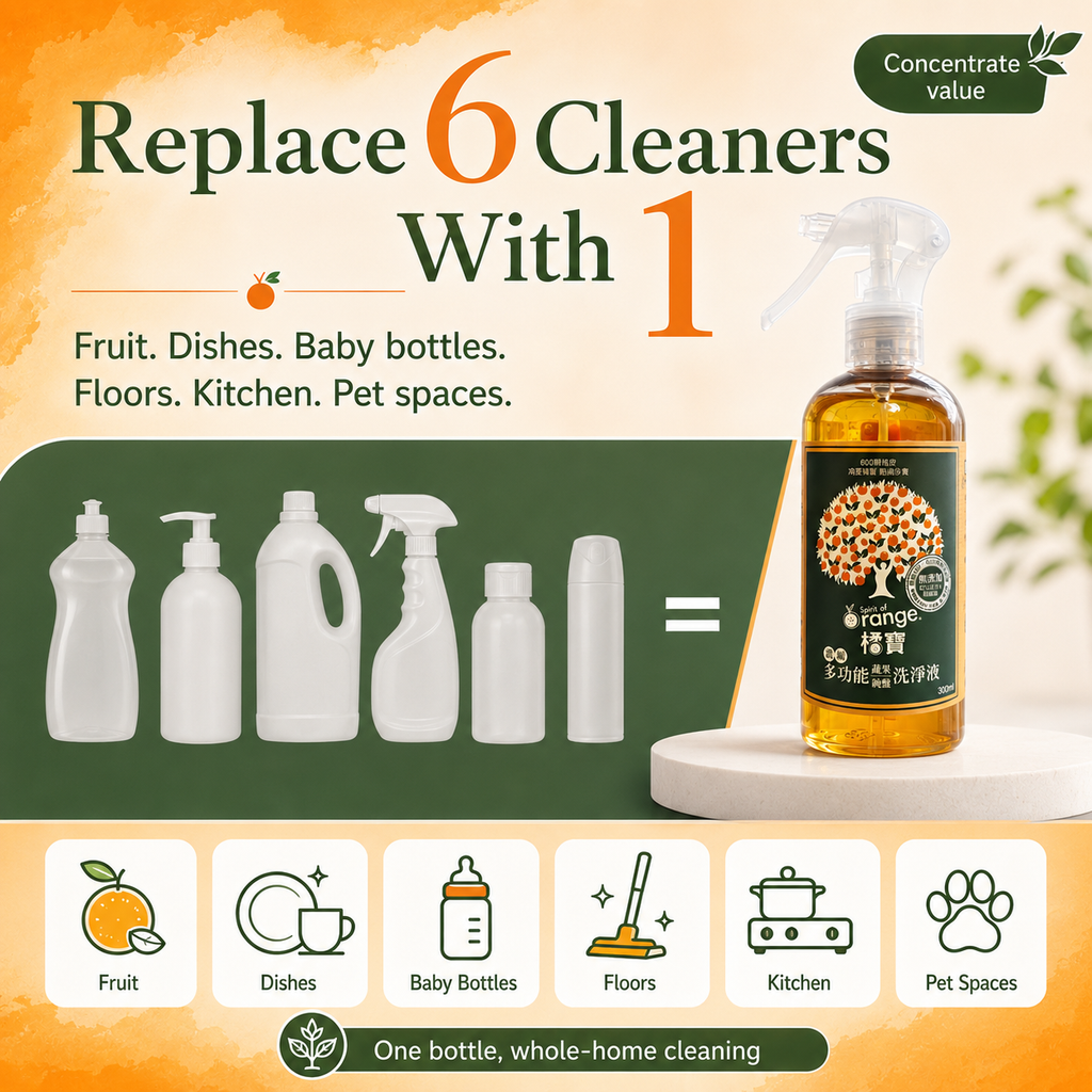 橘寶 一瓶抵多瓶 one bottle replaces many cleaners