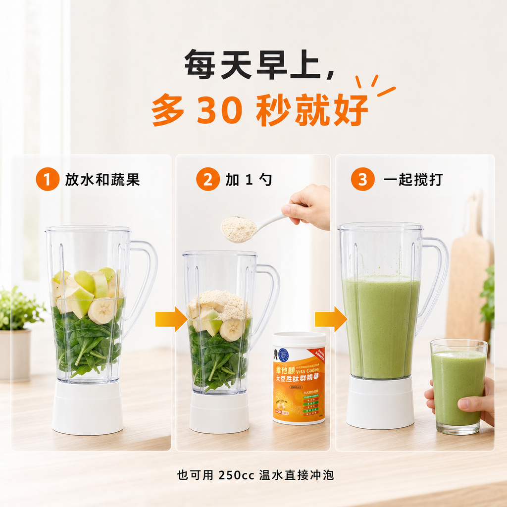 每天早上多30秒 3步骤加1匙搅匀