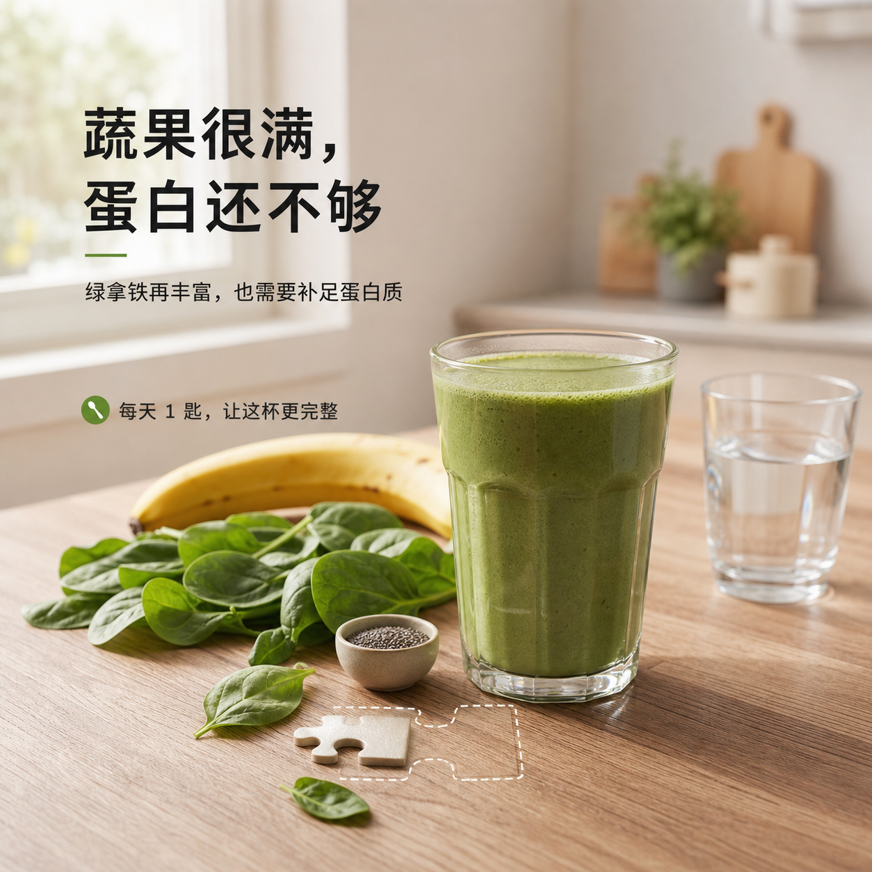 蔬果很满蛋白还不够 绿拿铁补蛋白质